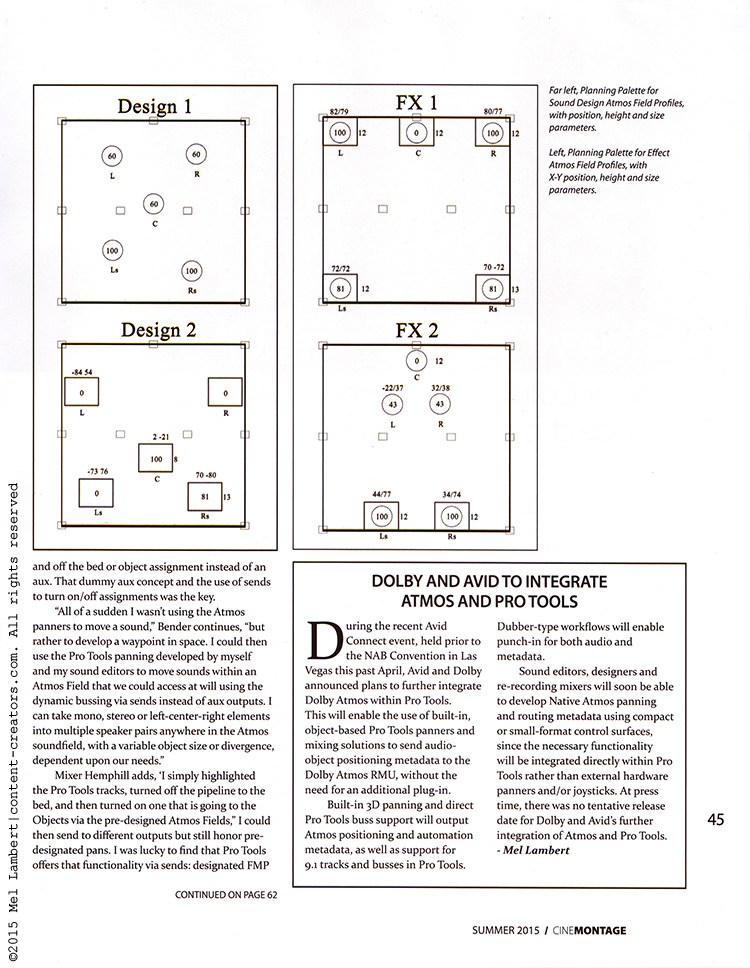 CineMontage - Motion Picture Editor's Guild Magazine - Summer 2015 issue