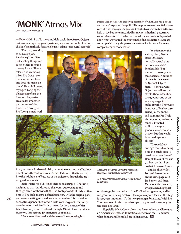 CineMontage - Motion Picture Editor's Guild Magazine - Summer 2015 issue