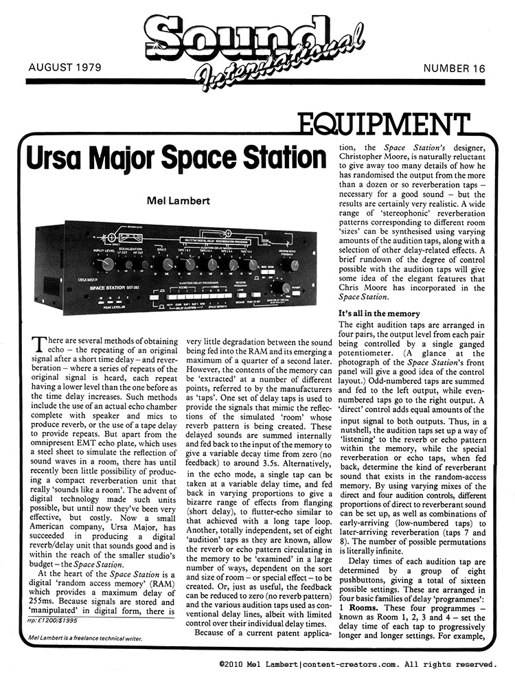 Ursa Major Space Station review - Aug 1979