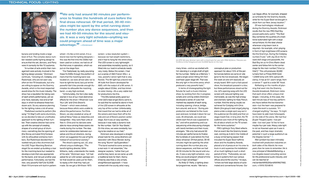 Lighting&Sound America April 2009